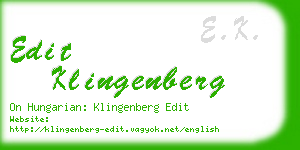 edit klingenberg business card